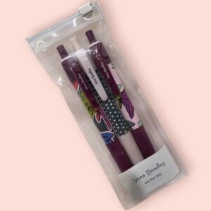 ❤️2/$10 Vera Bradley Floral and Polka Dot Falling Flowers Ink Pen Set NEW